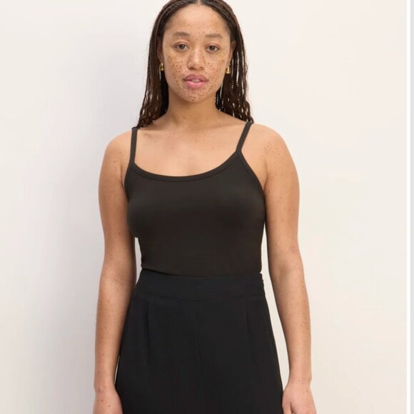 Everlane The Supima® Form Spaghetti Strap Cami | M / Black - Picture 1 of 16